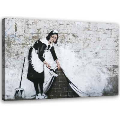 Gario Obraz na plátně Banksy maid - street art mural Rozměry: 60 x 40 cm