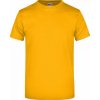 Pánské Tričko James & Nicholson pánské základní triko ve vysoké gramáži bez bočních švů žlutá zlatá JN002