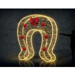 Eco Fix 2D LED světelná podkova štěstí, průchozí stojící, 276 × 310 × 99 cm, teple bílá, hliník – Hledejceny.cz