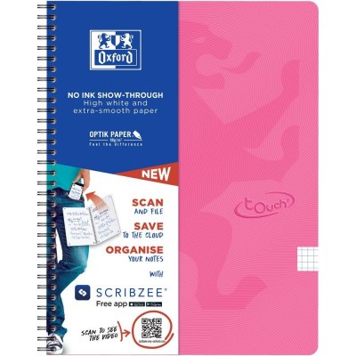 OXFORD Zápisník A4+ Nordic Touch čtverečkovaný růžový 70 listů – Zboží Živě