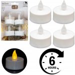 svíčka čajová LED pr.3,5cm BÍ 4ks s bateriemi časovačem MC5999950 – Sleviste.cz