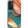 Pouzdro a kryt na mobilní telefon Samsung Mobiwear Glossy Samsung Galaxy A55 5G G025G Azurový a oranžový mramor