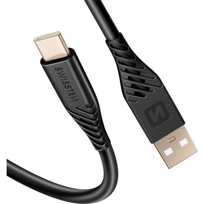 Swissten 71506519 SOFT SILICONE USB / USB-C, 0,4m, černý – Zboží Živě