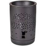 XXL Keramická aroma lampa s dekorem stromu matná černá – Hledejceny.cz