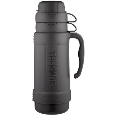 THERMOS Skleněná termoska se dvěma šálky 1000 ml černá