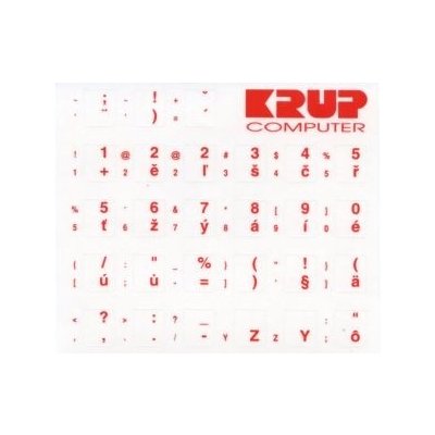OEM Přelepky na klávesnici, CZ červené – Zboží Živě
