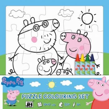 Jiri Models Omalovánky puzzle s voskovkami prasátko Peppa Pig