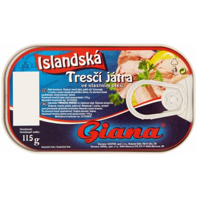 Giana Tresčí játra ve vlastním oleji 115 g – Hledejceny.cz