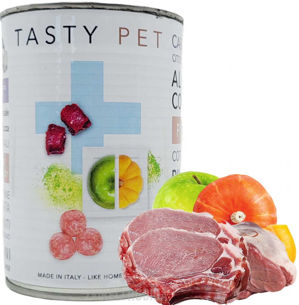 Tasty pet premium Adult/Puppy s jehněčím a vepřovým masové kuličky 400 g