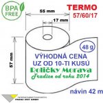 Termo kotouček 57/60/17 BPA 42m (57mm x 42m) Množství: 1 ks kotoučku – Zboží Živě