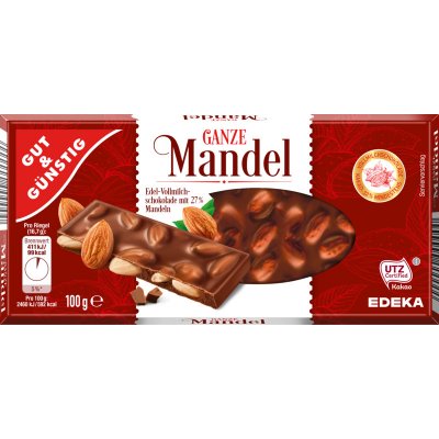 Gut & Günstig Mléčná s celými mandlemi 100 g – Zboží Dáma