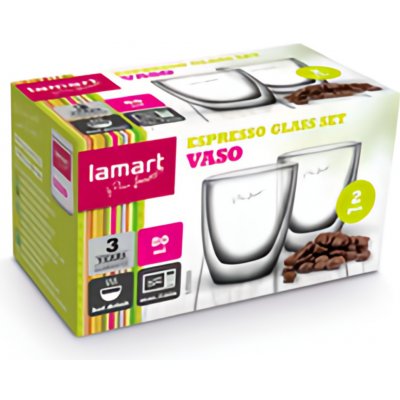 Lamart LT9009 Sada sklenic Vaso na espresso 2 ks 80 ml – HobbyKompas.cz