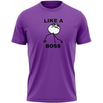 MemeMerch tričko LIKE A BOSS dark purple