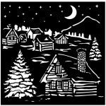 Stamperia Plastová šablona 18x18cm chata – Zboží Dáma