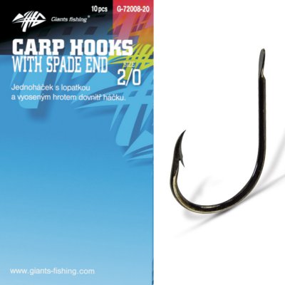 Giants Fishing s lopatkou Carp Hooks with Spade End vel.1 10 ks – Zboží Mobilmania