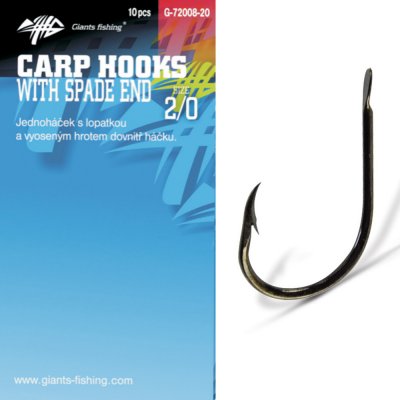 Giants Fishing s lopatkou Carp Hooks with Spade End vel.1 10ks