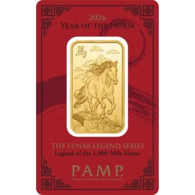 PAMP Zlatý slitek Rok koně 2026 1 oz – Zboží Dáma