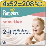 Pampers Sensitive Vlhčené ubrousky 4 x 52 ks = 208 ks – Sleviste.cz