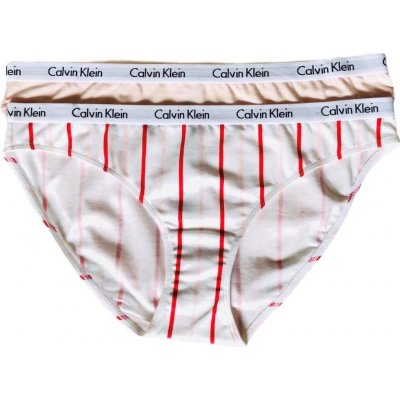 Calvin Klein dámské kalhotky 2pack bikini růžová bílá – Zboží Mobilmania