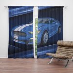 Sablio Závěs Mustang Modré pozadí s pruhy: 2ks 140x250cm – Hledejceny.cz