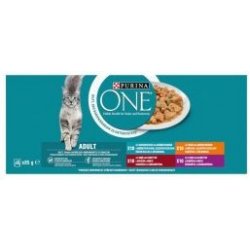 Purina One Adult jehněčí, mořské ryby, kuře, hovězí 40 x 85 g