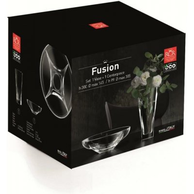 RCR Cristalleria Italiana RCR FUSION MISKA (305MM) + VÁZA (300MM)DÁRKOVÁ SADA – Hledejceny.cz