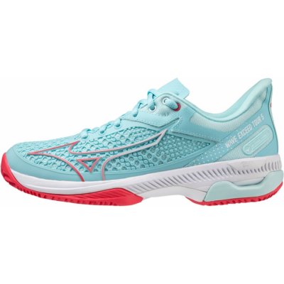 Mizuno Wave Exceed Tour 5 CC - tanager turquoise/fiery coral/white – Zbozi.Blesk.cz