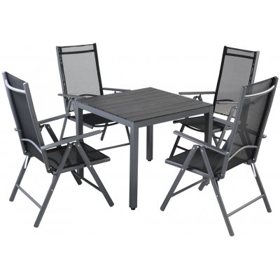 FurniGO Zahradní hliníková sestava Bern 1 + 4 antracit WPC – Hledejceny.cz