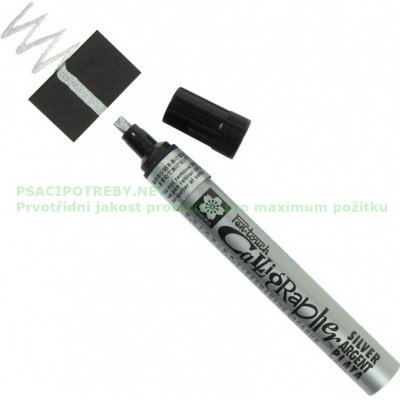 Sakura popisovač Pen Touch s tekutou barvou kaligrafický 5 mm Stříbrný – Hledejceny.cz