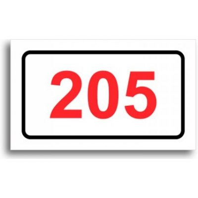 ACCEPT Číslo na dveře - typ 01 (50x30mm) - bílá tabulka - barevný tisk