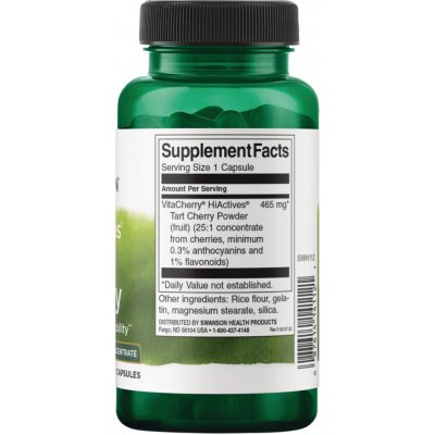 Swanson HiActives Tart Cherry 465 mg 60 kapslí – Hledejceny.cz
