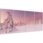 Obraz - Stromy pod sněhovou přikrývkou, Čtyřdílný 160x80 cm – Hledejceny.cz
