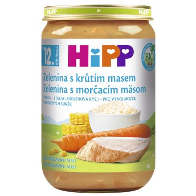 HiPP BIO Zelenina s krůtím masem 220 g – Zboží Dáma