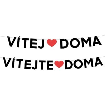 Papírová girlanda Vítej doma / Vítejte doma – černá 110 cm – Hledejceny.cz