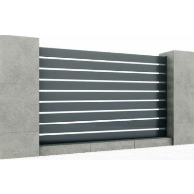 umakov-cz Hliníkový plot 1,7x2,0 m s obdélníkovou - laťovou výplní 20x120 a adaptérem 40x34, Antracit R7016 – Hledejceny.cz