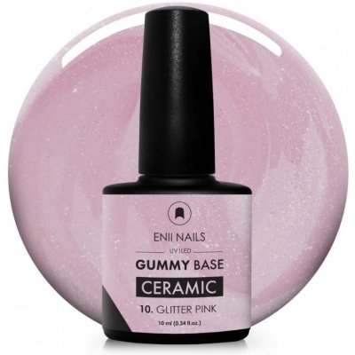 Enii Nails Gummy Base Ceramic 10 Glitter Pink 10 ml – Zbozi.Blesk.cz