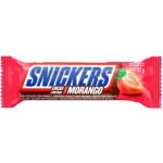 Snickers Morango tyčinka v mléčné čokoládě s náplní s příchutí jahody a krému 42 g – Zbozi.Blesk.cz