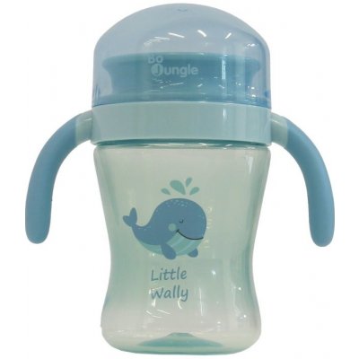Bo Jungle Drinking Cup 360° Mixer Grey tréninkový hrnek Little Whally 240 ml – Zboží Mobilmania