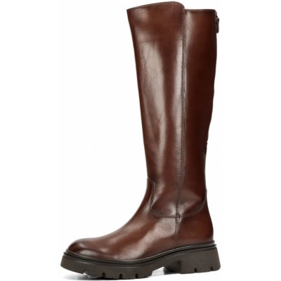 Gabor dámské kožené kozačky na zip hnědé – Zboží Dáma