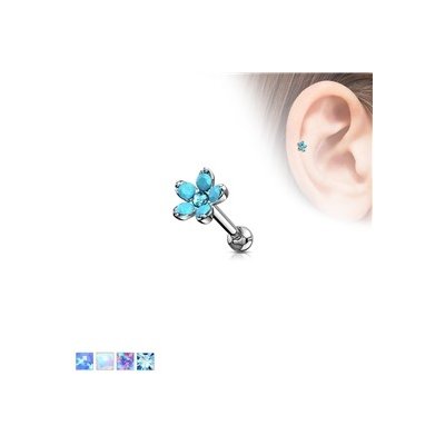 Piercingate činka do ucha kytka PNC00109 bílá – Zboží Dáma