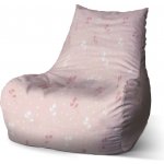 Sablio sedací vak Bean Bílé a růžové květy 60 x 70 x 70 cm – Sleviste.cz