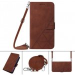 Pouzdro AppleKing flipové s popruhem ve stylu crossbody iPhone 13 Pro - hnědé – Zboží Živě