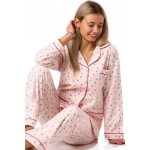 Dámské růžové flanelové květinové hřejivé 100% bavlna 1DF0049 růžová M – Zboží Dáma