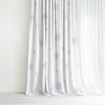 Goldea vánoční bavlněný závěs - modré vločky na bílé 180x150 cm – Hledejceny.cz