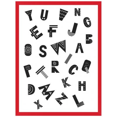Plakát Dětská abeceda_2 24X30 cm + červený rám – Zboží Mobilmania