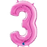 GRABO fóliový balónek ČÍSLICE FUCHSIA 3 66cm,26 nafukovací – Hledejceny.cz