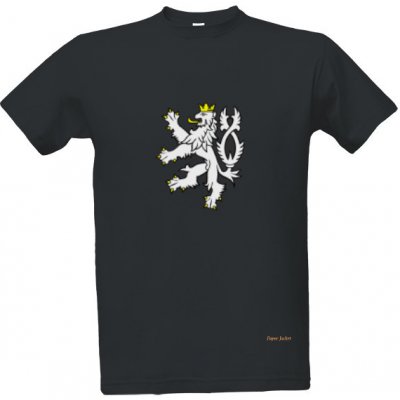 Tričko s potiskem tričko s českým lvem pánské tmavě šedá – Hledejceny.cz