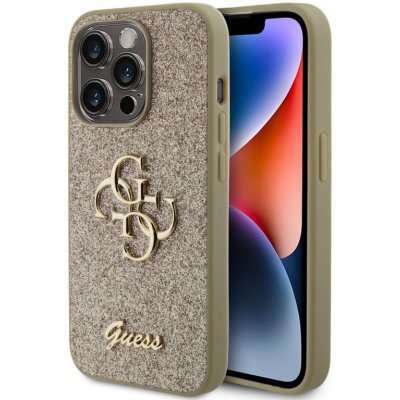 Guess PU Fixed Glitter 4G Metal Logo iPhone 15 Pro Zlaté – Zbozi.Blesk.cz