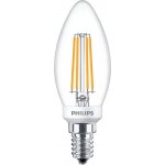 Philips LED žárovka E14 Classic Filament B35 4,3W 40W teplá bílá 2700K , svíčka Čirá – Hledejceny.cz