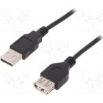 Digitus AK-300200-030-S USB 2.0, USB A zásuvka, USB A vidlice, niklovaný, 3m, černý